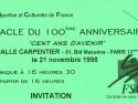 Invitation 100ème anniversaire
