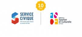 Logo 10 ans du service civique à la FSCF Logo 10 ans du service civique à la FSCF