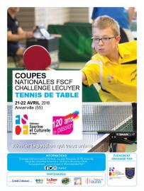 Challenge Rober Lecuyer - coupes nationales par équipes FSCF de tennis de table à Ancerville