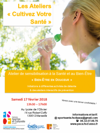 Affiche "Bien être en douceur" - Atelier Cultivez Votre Santé 17/02/2018