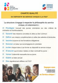 charte qualité FSCF dispositif service civique