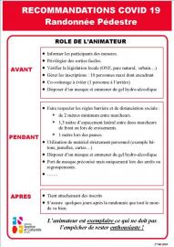 Principales Recommandations risque COVID 19 Fiches pour animateurs et pratiquants