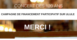 Remerciements camapgne de dons Ulule concert des 120 ans FSCF